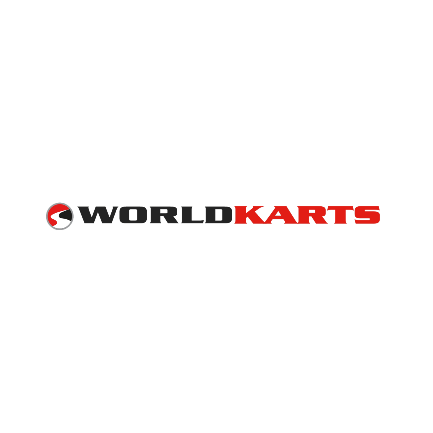 World Karts logo featuring bold black and red text with a globe icon on a white background.