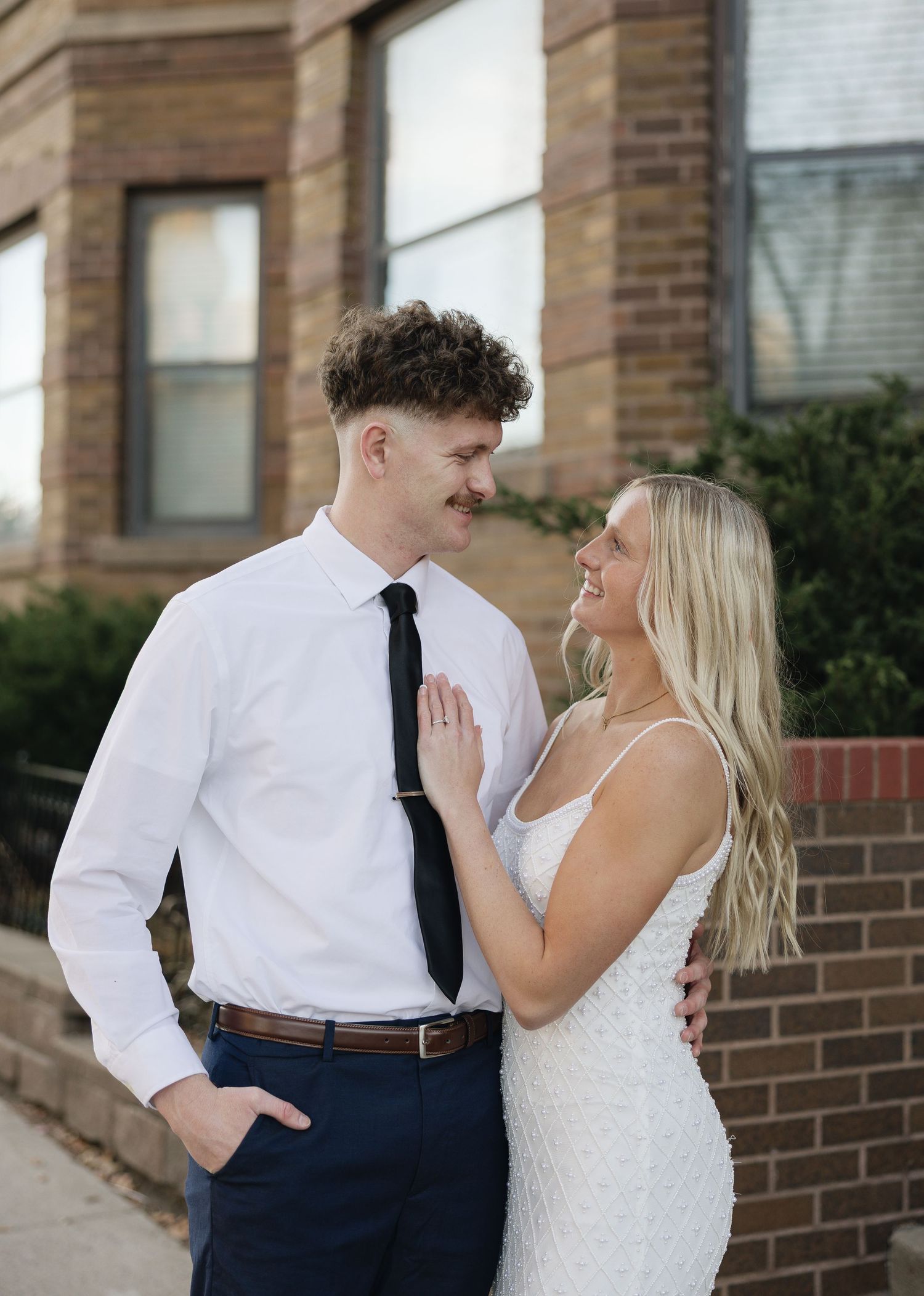 North Dakota engagement session downtown.