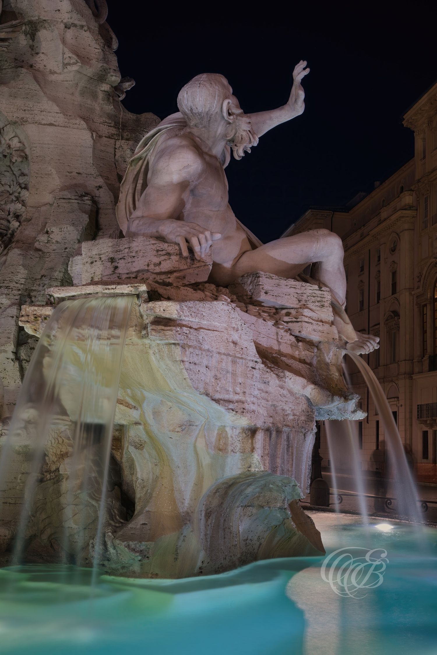Italy – Fountain of the Four Rivers - Rome – baroque fountain by Bernini in Piazza Navona, photograph by Eduardo Bartoli
