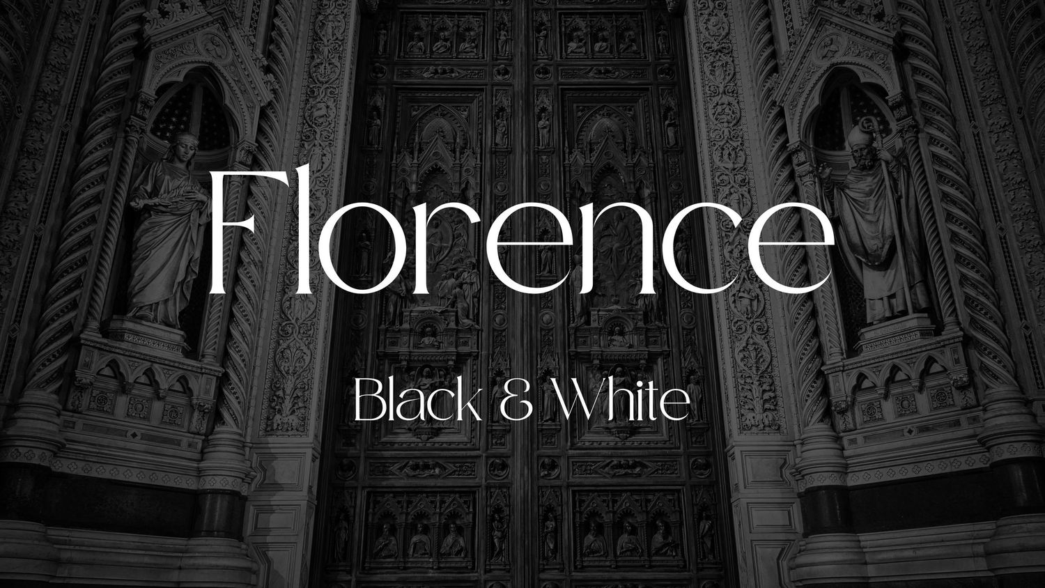 Italy – Florence Cathedral doors - Florence – black and white photograph of the bronze doors of Santa Maria del Fiore, by Eduardo Bartoli