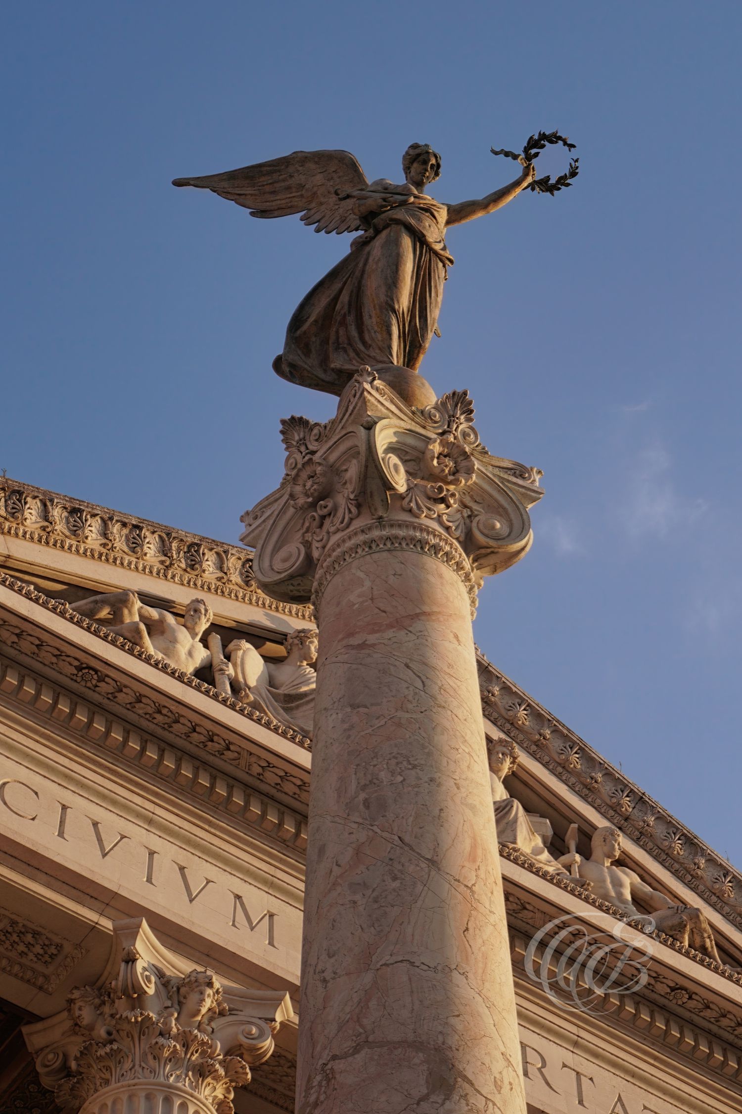 Italy – Angels of Glory at Victor Emmanuel II Monument - Rome – marble angel sculptures on the Vittoriano monument, photo by Eduardo Bartoli