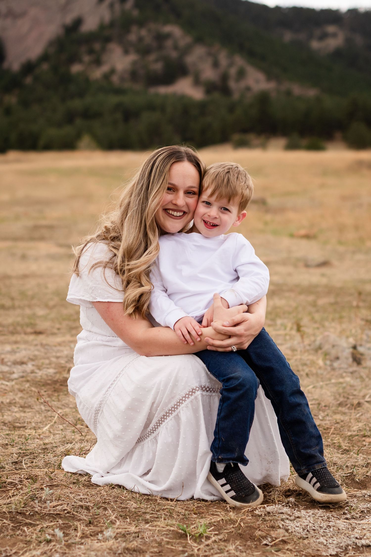 Photography of a mom and son  family photography True to Life color at Chautauqua Park, Boulder, CO, photography by Angelice Caballer