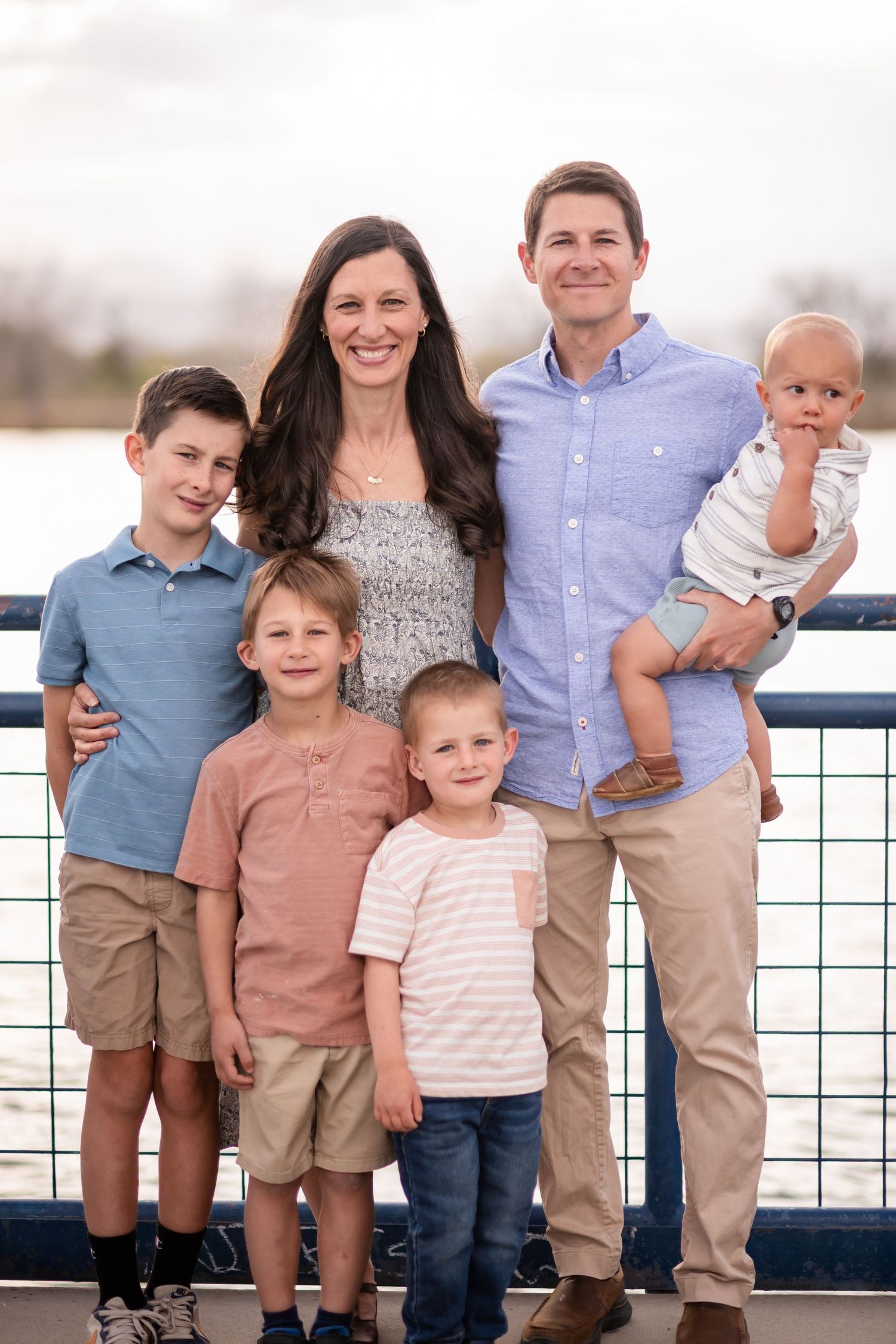 Family photography, Family idea pose  on the pier at Golden Ponds, Longmont Co photography true-to-life by Angelice Caballler