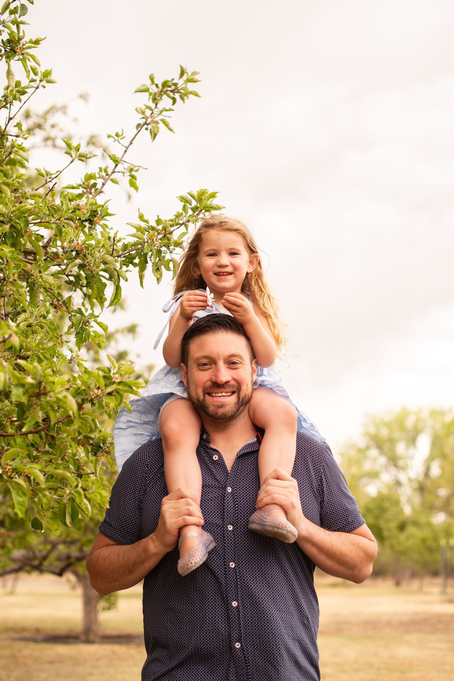 Family photography, Father and daughter sitting on shoulders  idea, true to life colors, at Rogers Grove, Longmont, by Angelice Caballer