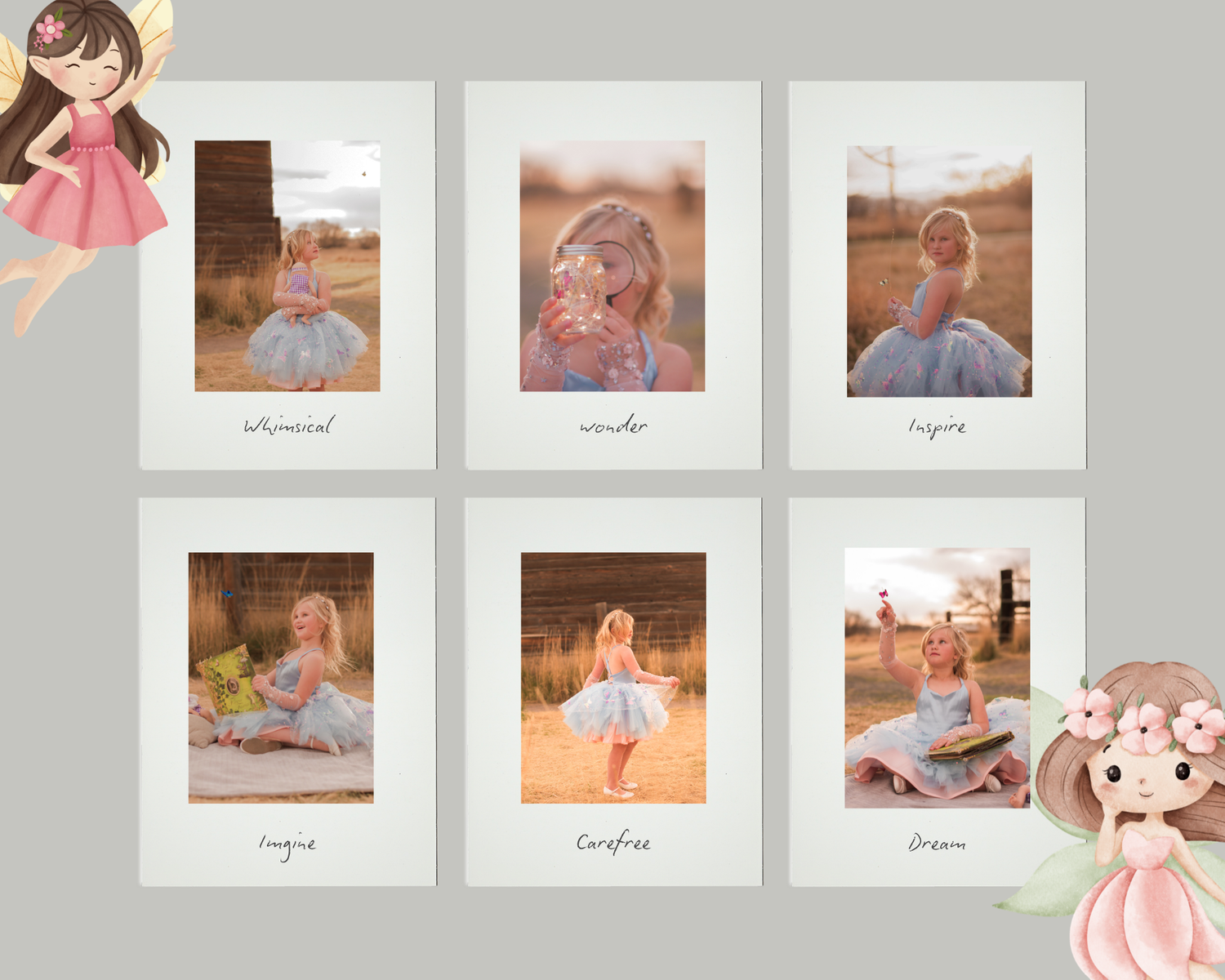 Fine art Portrait session storyboard of a fantasy photo session, Location Sandstone Ranch