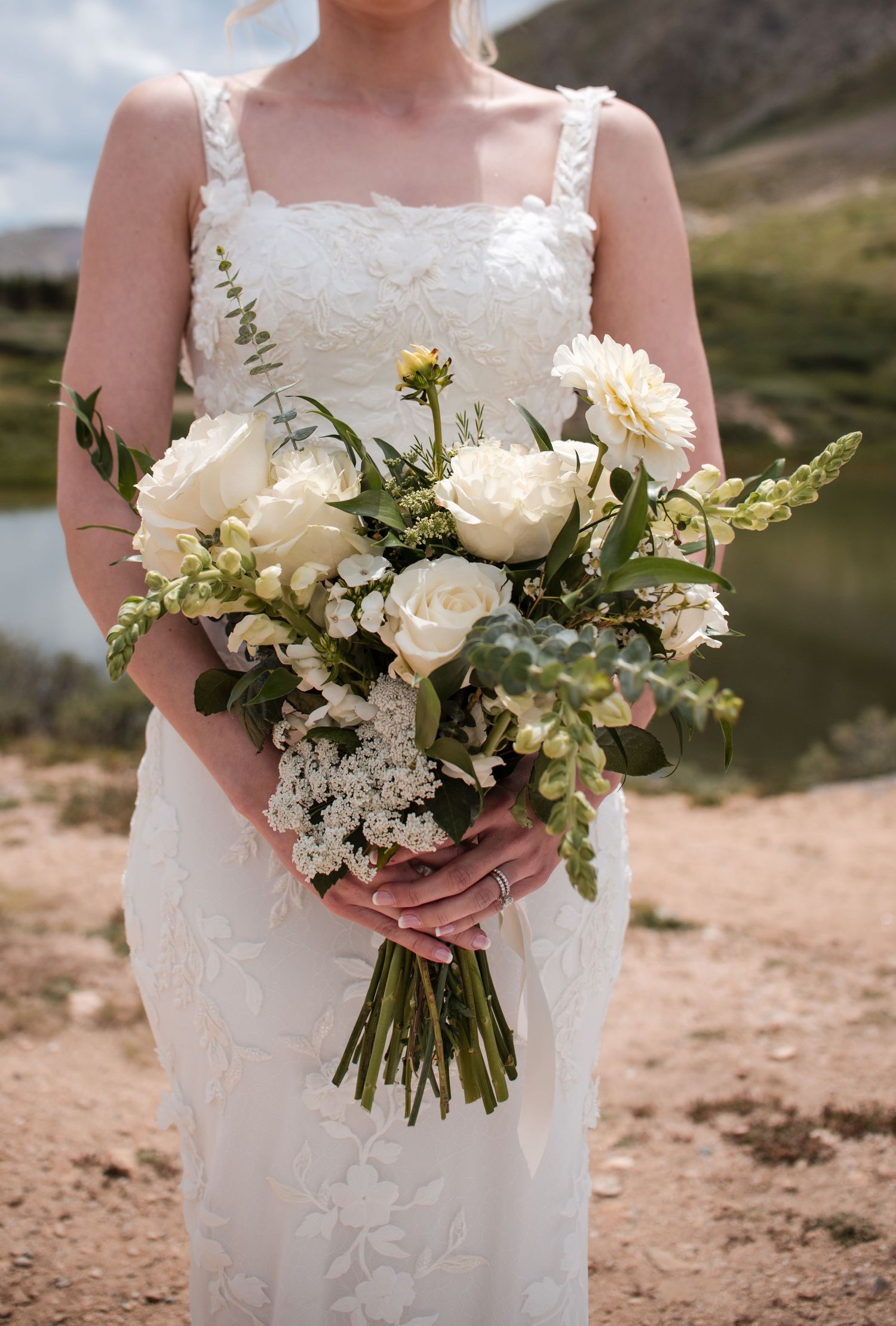 Closeup Mountain Style Bouquet at Loveland Pass  must have a Bridal Photo
