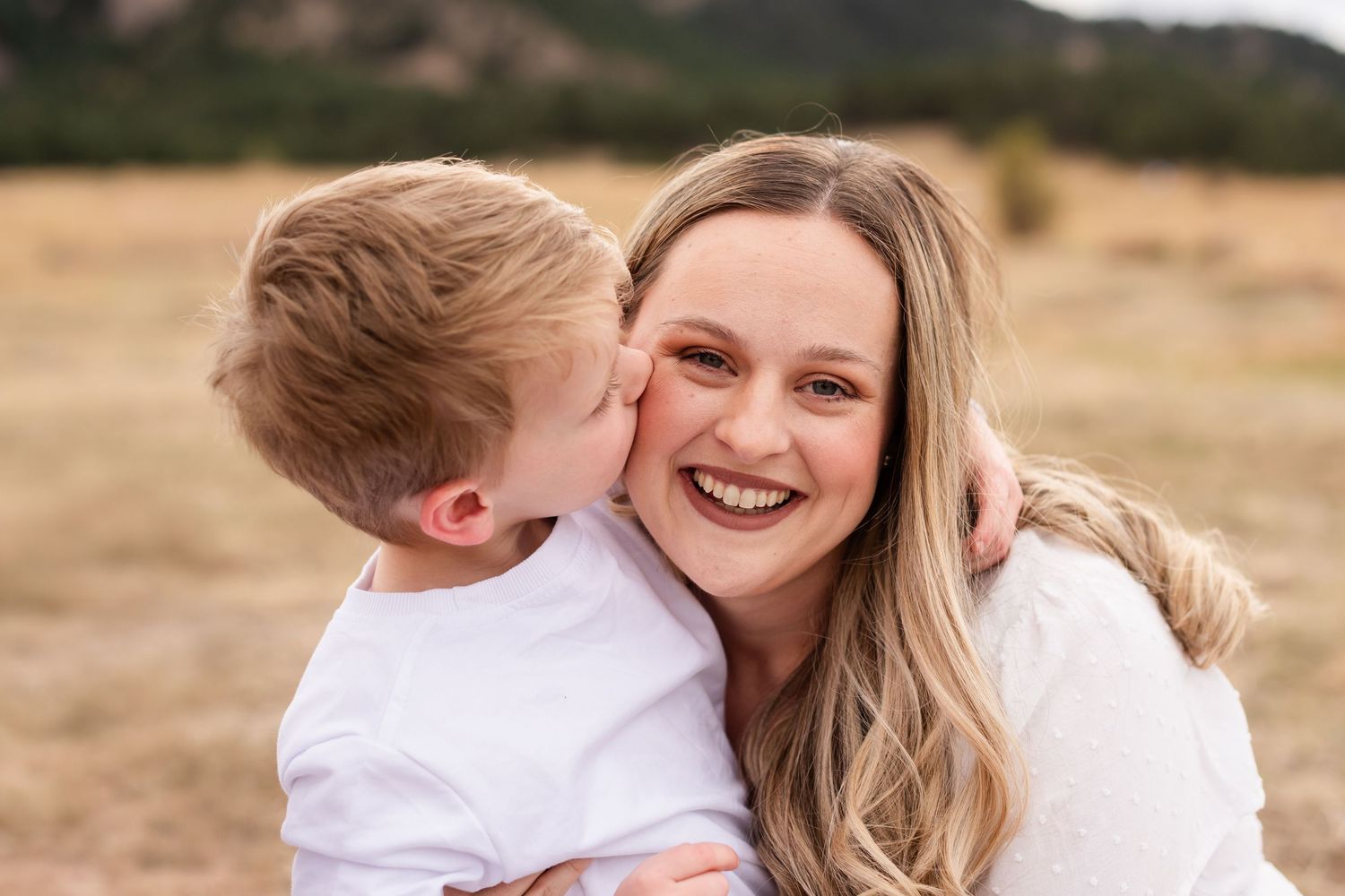 Photography of a mom and son family photography True to Life color at Chautauqua Park, Boulder, CO, photography by Angelice Caballer