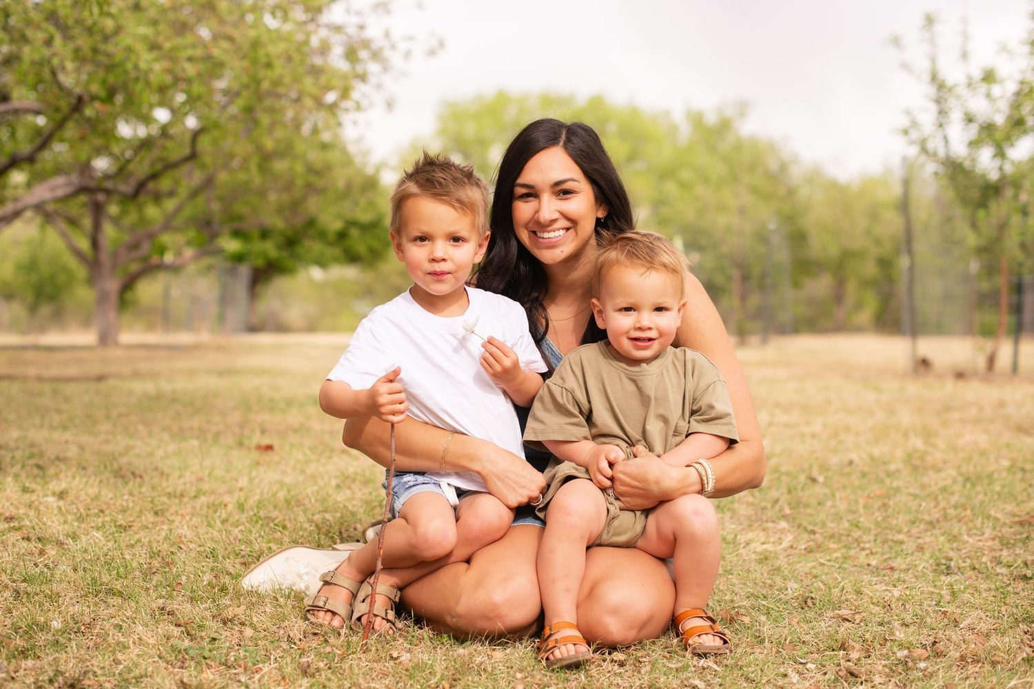 Family photography, Mother and sons pose idea, true to life colors, spring at Rogers Grove, Longmont by Angelice Caballer