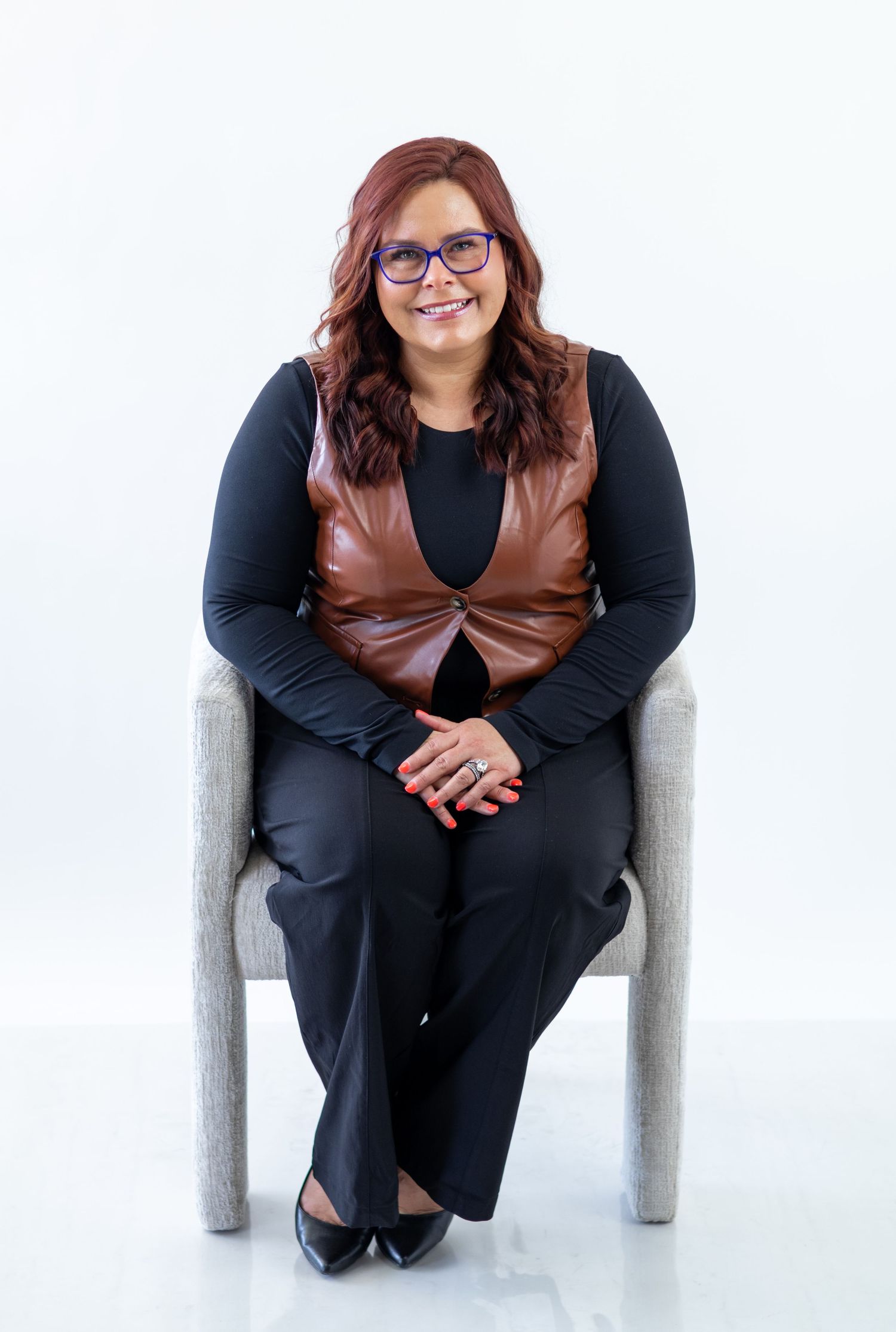 Studio branding headshot of small business owner for personal brand photography Kansas City