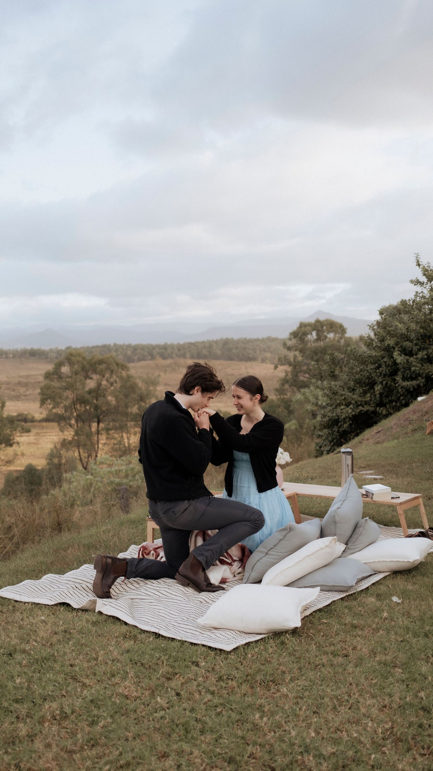 Picnic proposal at Spicers Hidden Vale Ipswich proposal locations photographed by Shae Imagery couples and wedding photographer Ipswich