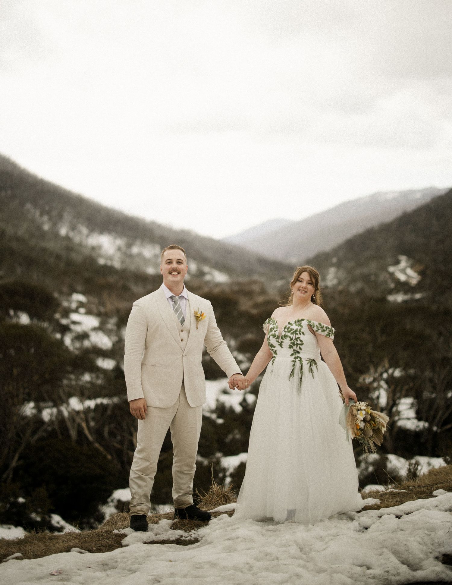 Kosciuszko National Park Snowy Mountains elopement photographed by Queensland wedding and elopement photographer from SEQ.