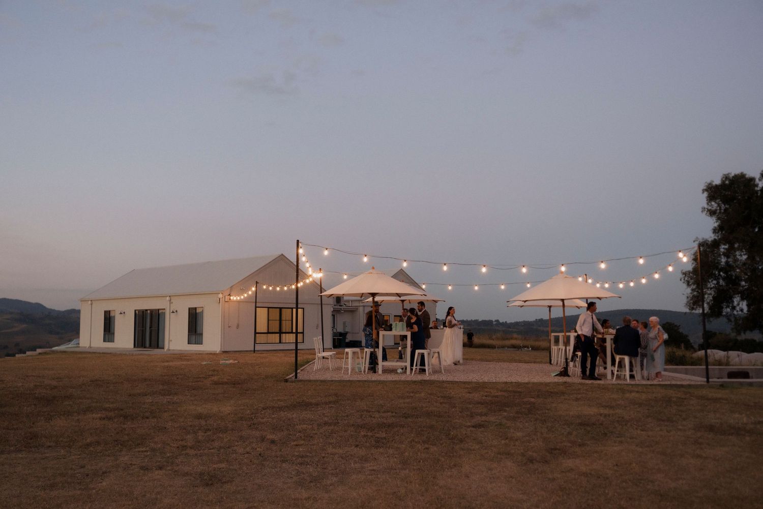 Twilight country cocktail hour wedding reception at maroon hill estate scenic rim wedding photographer editorial & natural photography cheap