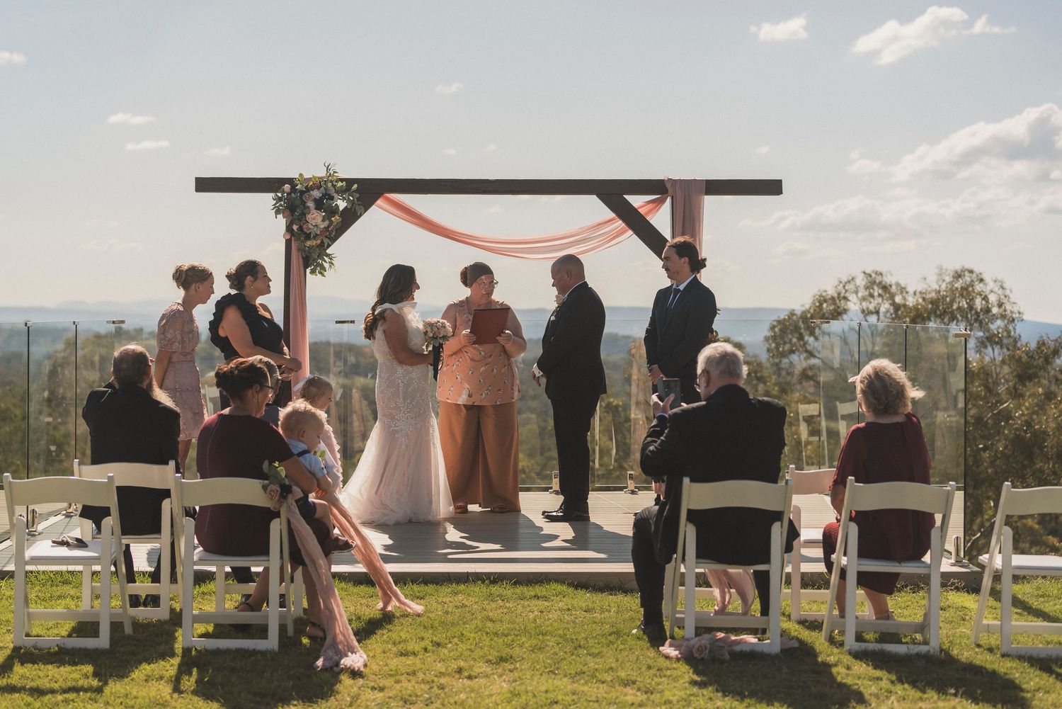 Standing at the alter at Keteka Hill Toowoomba - Shae Imagery Wedding and Elopement photography - Bride & Groom micro weddding