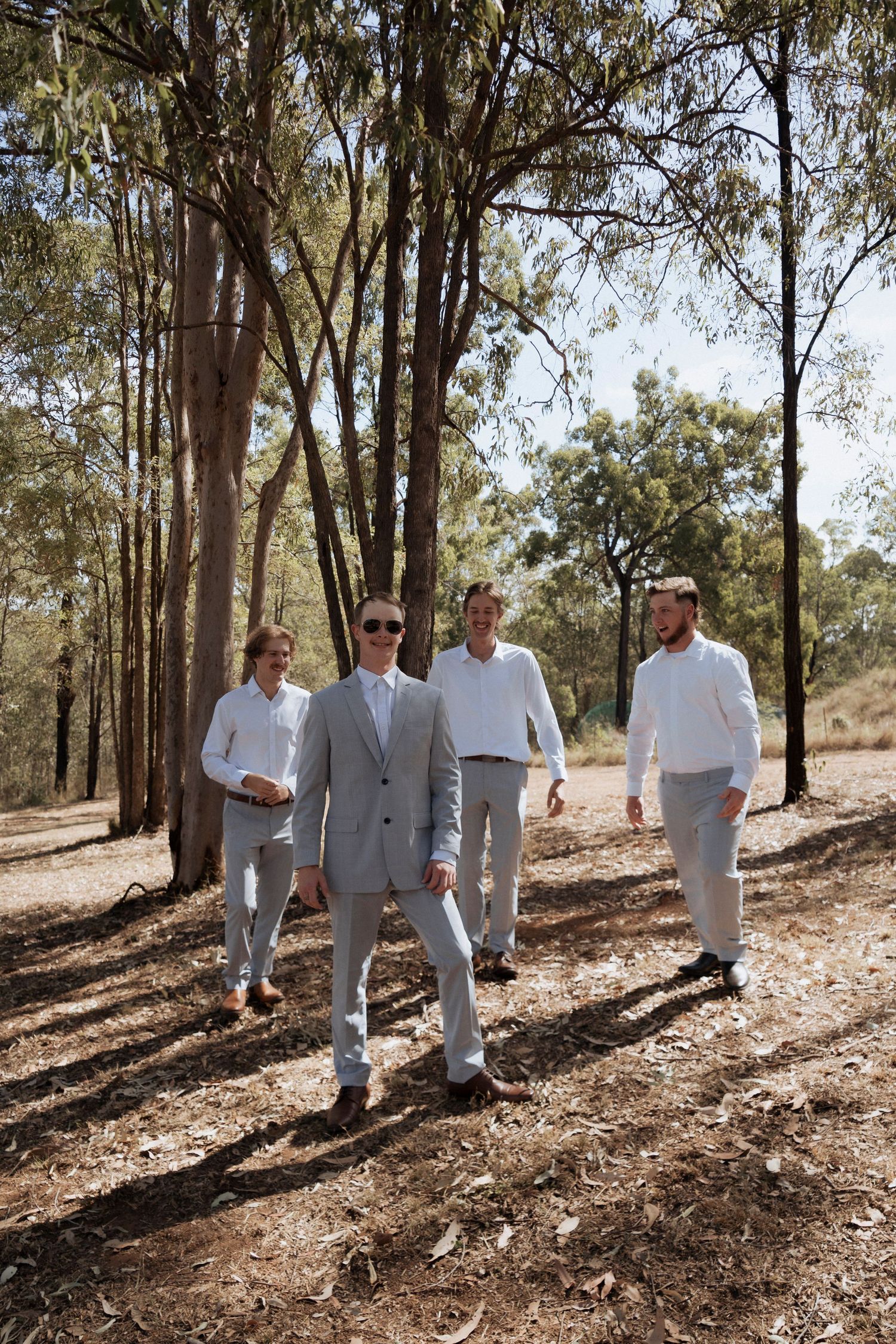 Grooms Party Portraits in the Australian Bush Photographed by SEQ wedding photographer Shae Imagery - Ipswich Backyard wedding