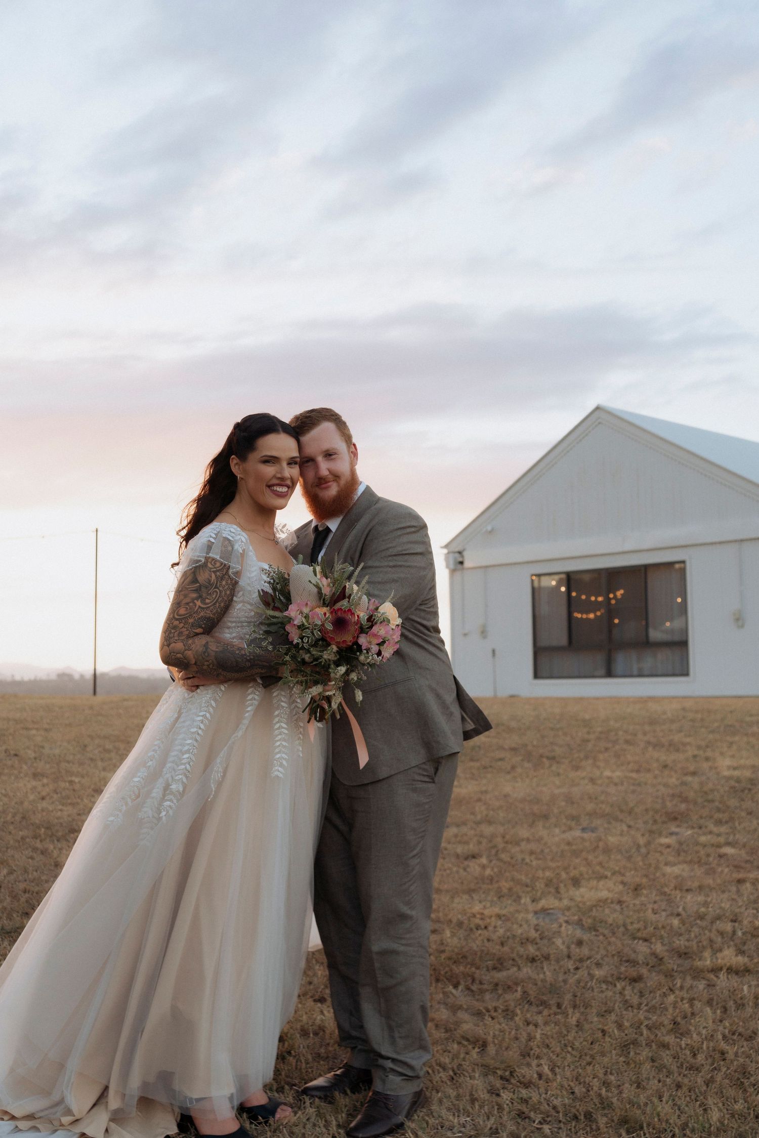 Couple celebrating their wedding day at Maroon Hill Estate in the Scenic Rim.