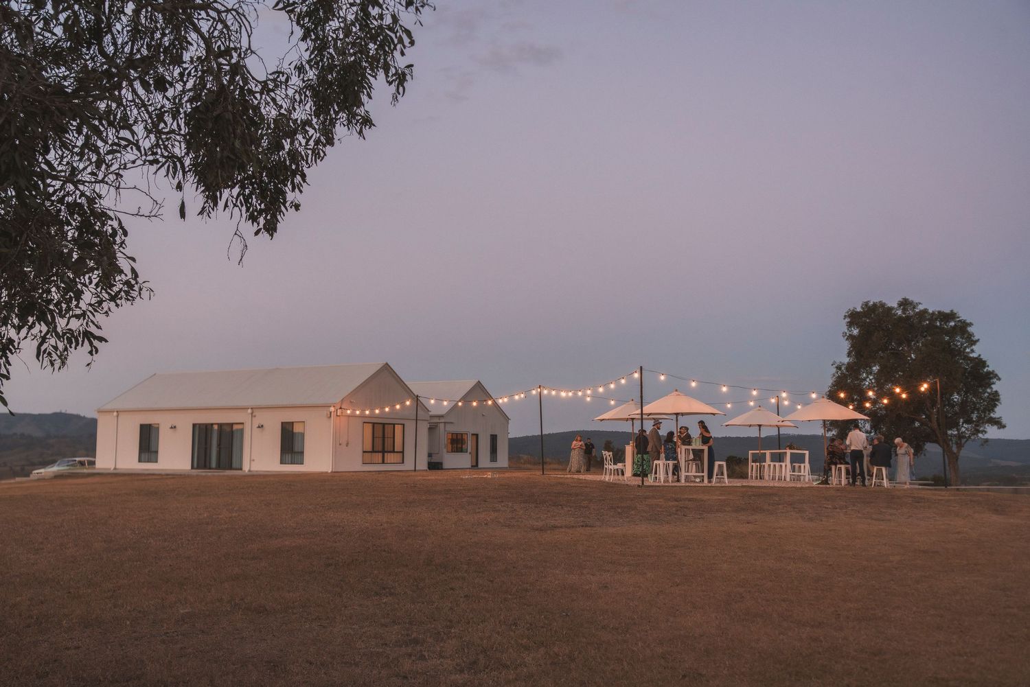 Maroon hill estate wedding venue at dusk hill top country wedding venue photographed by Shae Imagery budget South east Queensland weddings