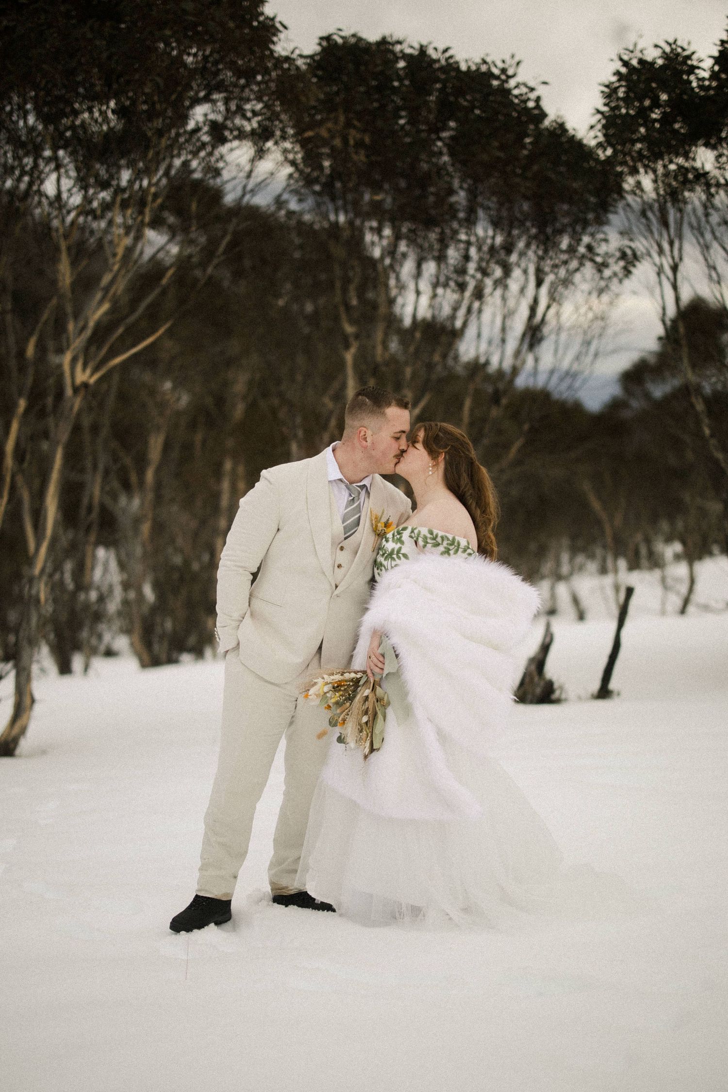 Kosciuszko National Park Snowy Mountains elopement photographed by Queensland wedding and elopement photographer from SEQ.