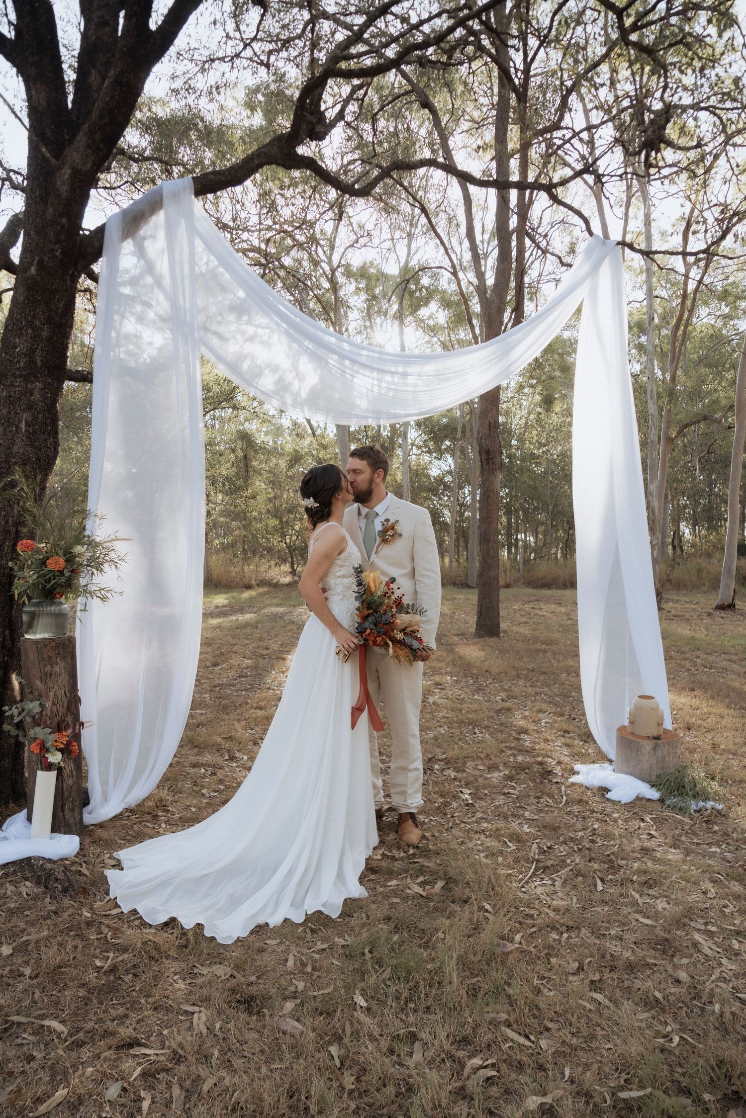 Bride and groom in the Lockyer Valley, Wedding photography in the Australian bush. Lockyer Valley Wedding Photographer Shae Imagery.