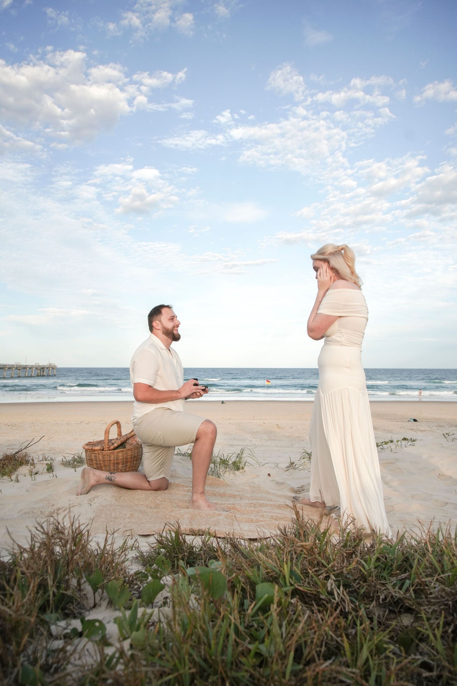 Beach proposal captured by Shae Imagery - Couples and wedding photographer for the Lockyer Valley, Scenic Rim, Brisbane, Toowoomba