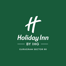 Holiday Inn by IHG logo on dark green background for Gurugram Sector 90 location.