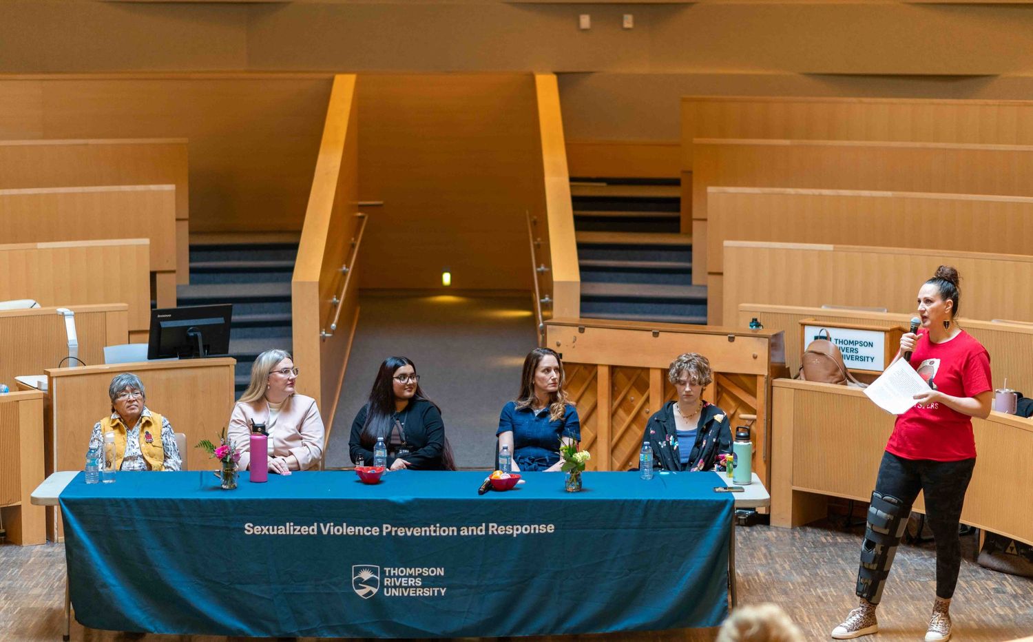 Panel of five women at Sexualized Violence Prevention and Response table.