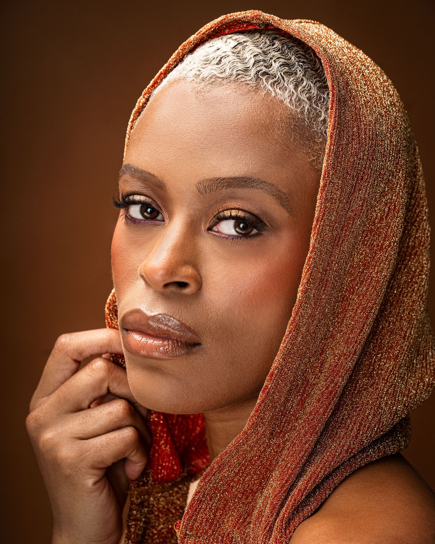 Studio beauty portrait by Murray Vision Photography with a clean background and warm light in Marietta, Ga