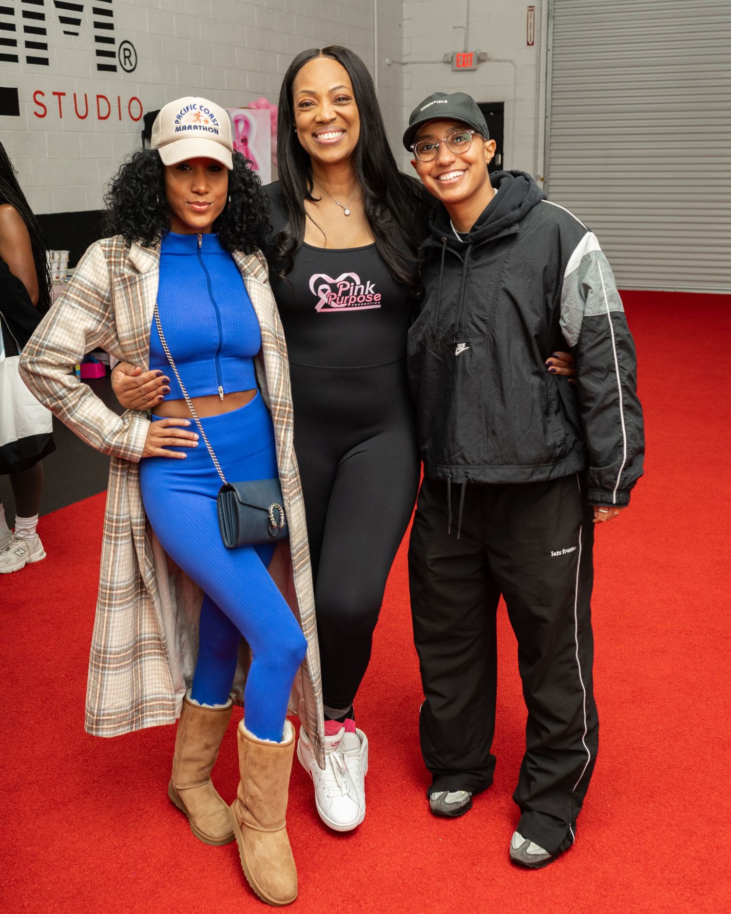 Three black woman pose at a Breast cancer awareness event in Atlanta captured by Murray Vision Photography.