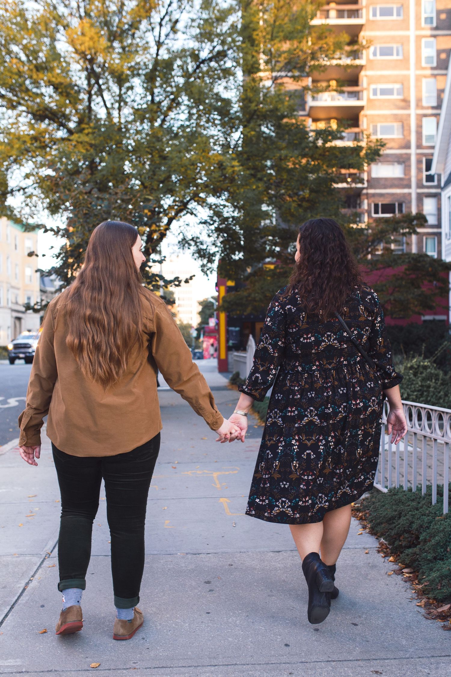 Couples photos in Cambridge, MA with two women who’ve been together six years.