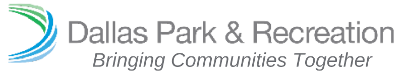 Dallas Park & Recreation logo with tagline Bringing Communities Together and a green and blue swoosh design.