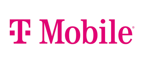 T-Mobile magenta and white logo featuring the iconic T symbol and bold Mobile wordmark on white background.