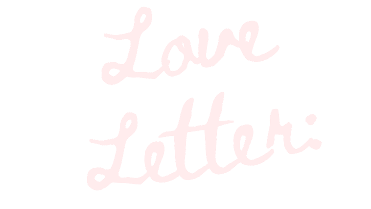 Delicate pink cursive script reading 
