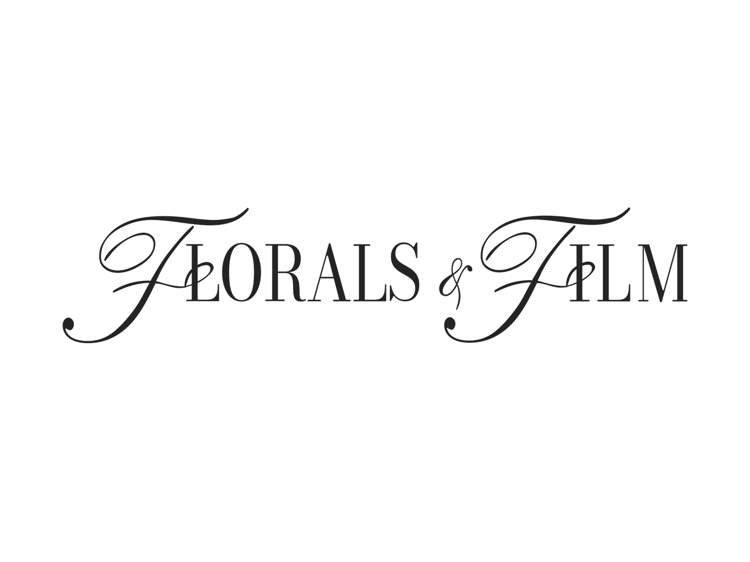 Simplified logo version of Florals & Film with floral illustration on the ampersand — minimalist brand mark.
