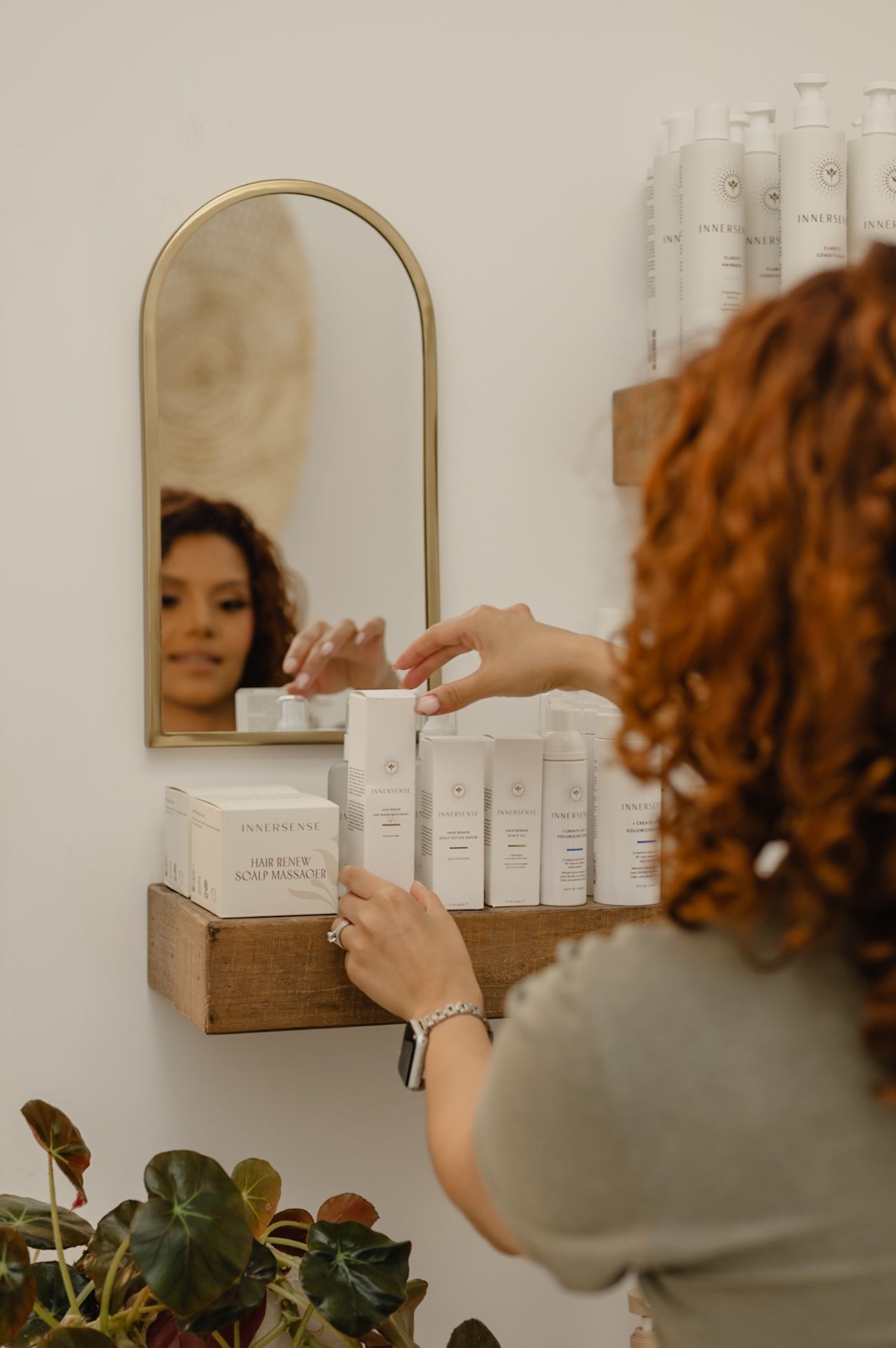 Styling session at Salon Blissful—Serena Beach enhancing natural texture with personalized curl treatments and care.