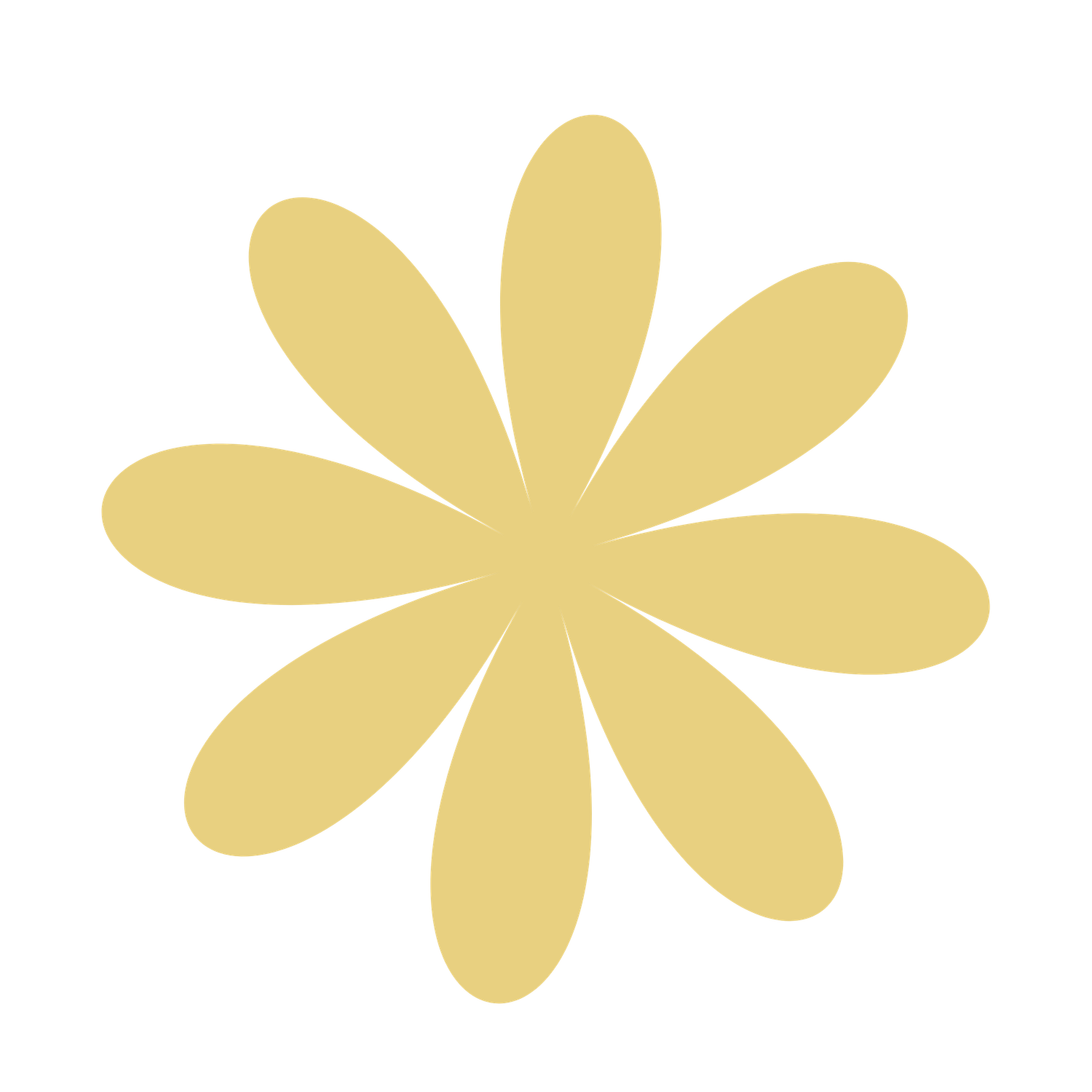 Soft yellow daisy flower icon with rounded petals on white background, ideal for cheerful design accents.