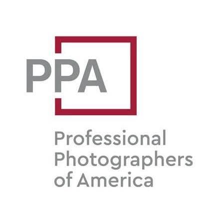 Professional Photographers of America PPA logo with red square frame and gray text.