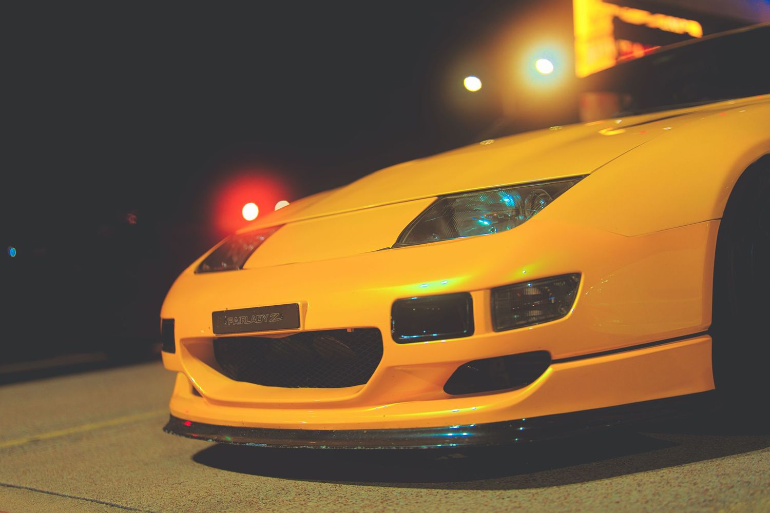 Yellow Nissan 300ZX Z32 parked.