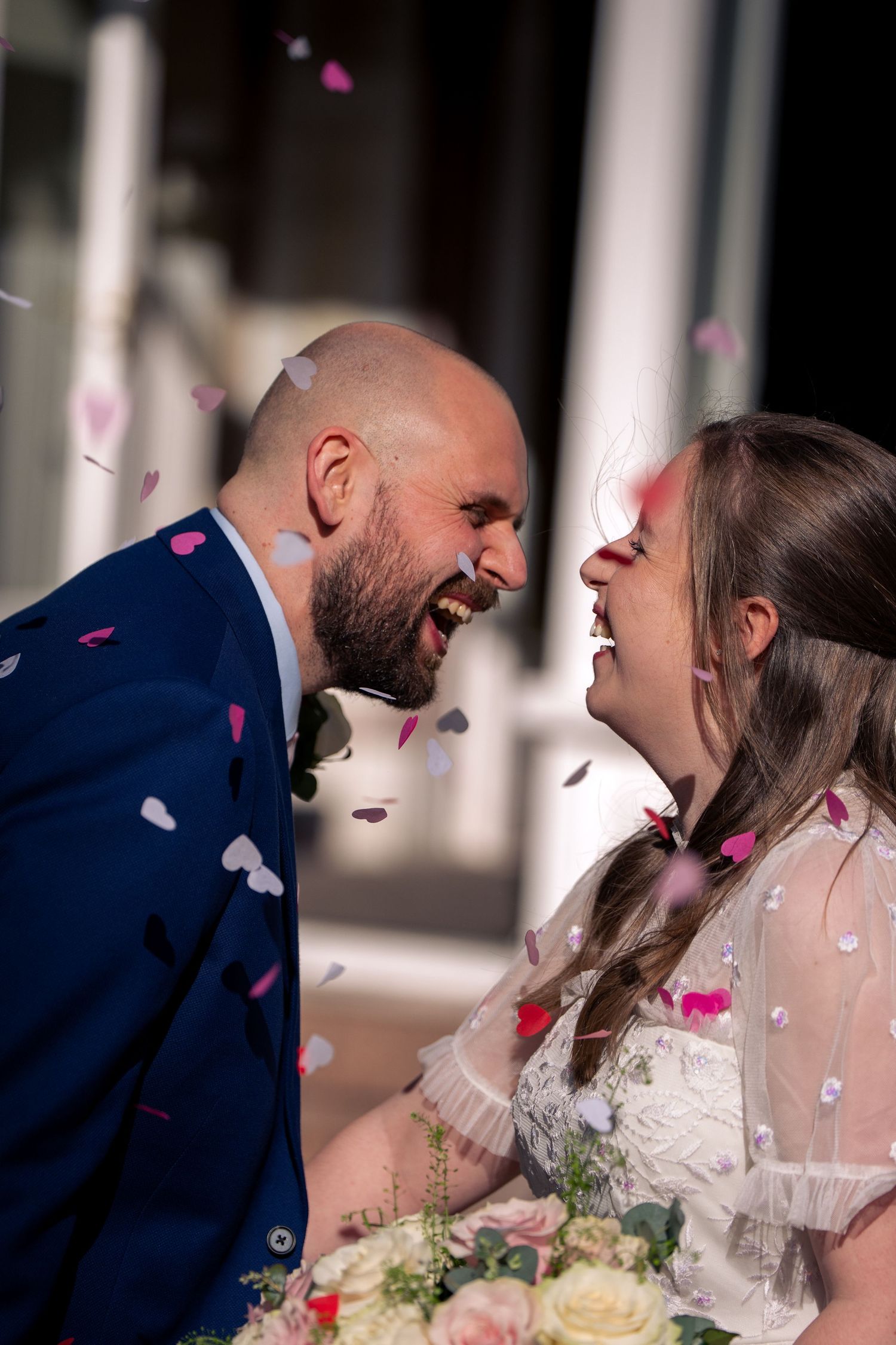 confetti, wedding, York, couple, married, photographer, Bilton house, harrogate, Shropshire wedding photographer