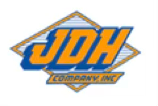 Row of JDH Motorsports racing team logos and emblems in blue and orange colors on white background.