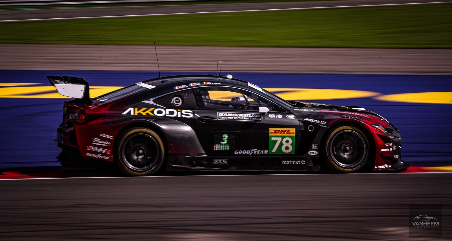 AkKodis #78 racing car speeding on track during a professional motorsport endurance race event.