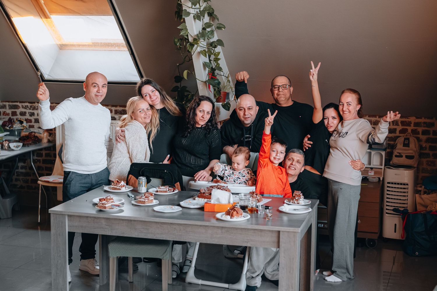 family, portrait, friends