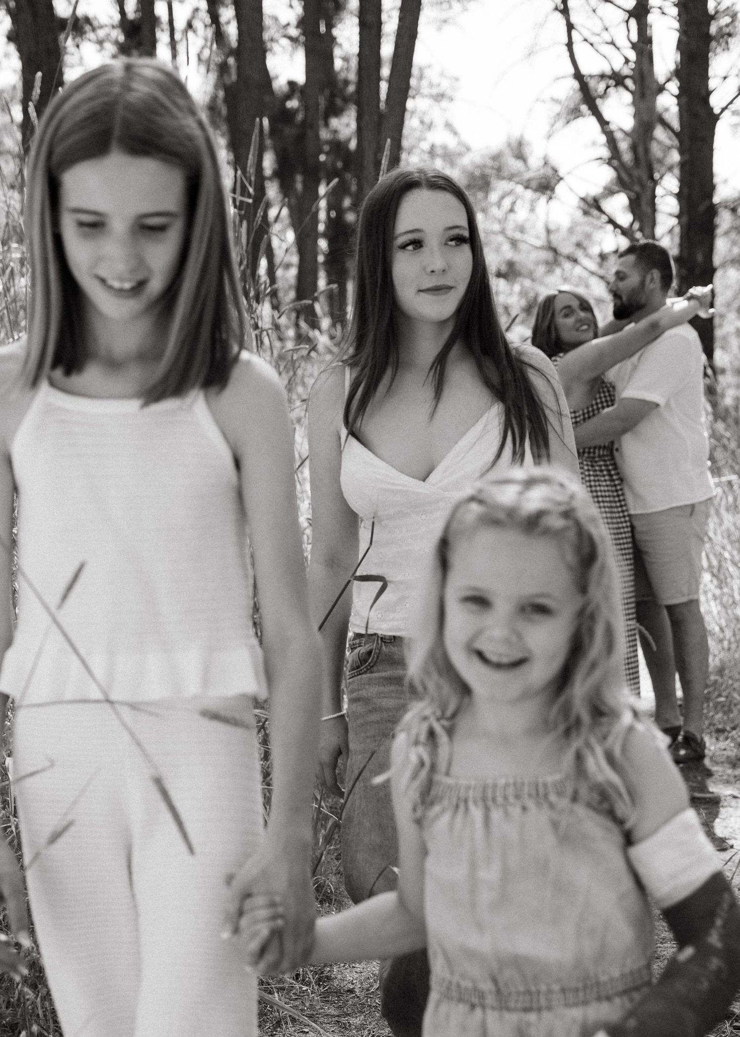 A family photography session at an Adelaide forest with their 3 children.