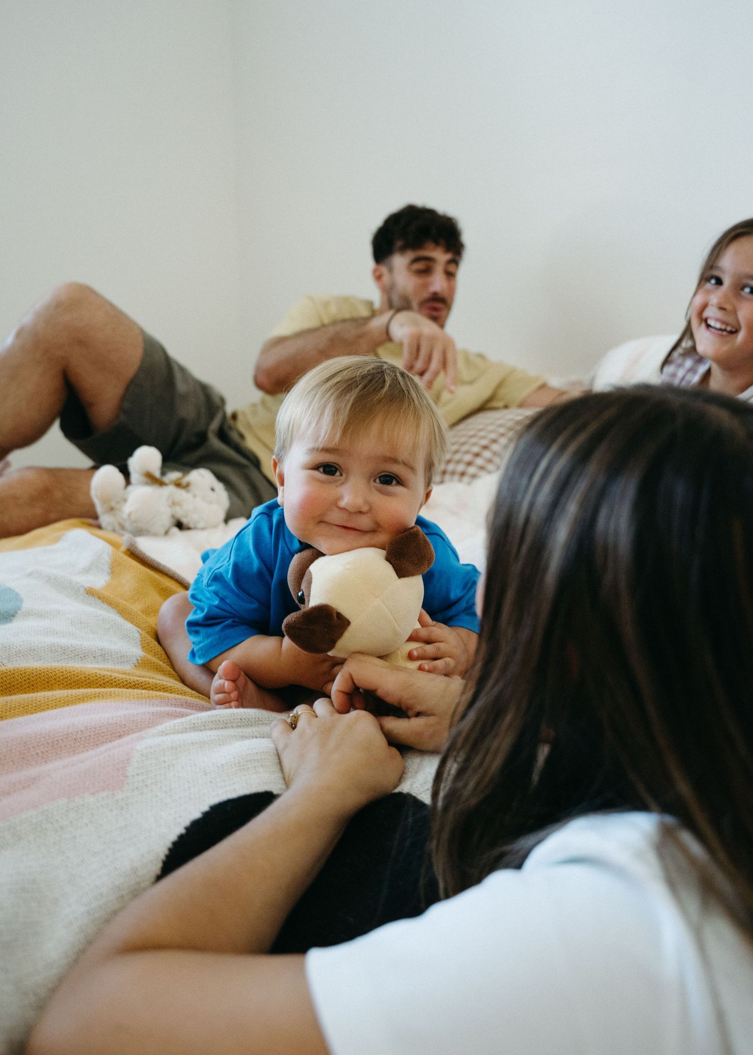 A bright and colourful family photoshoot at home in Adelaide. Full of chaos and fun.