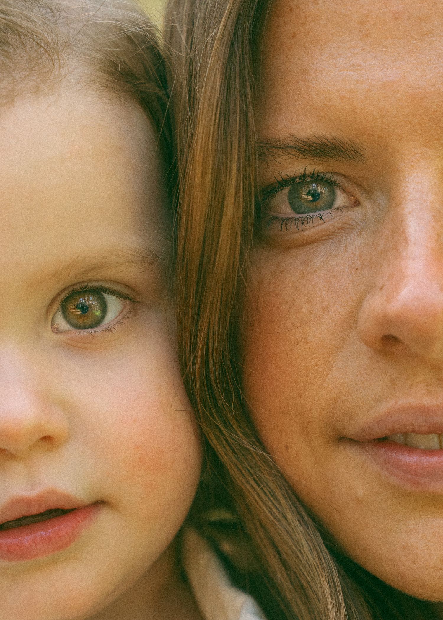 Mother and daughter's eyes at a photoshoot in the forest in Adelaide.