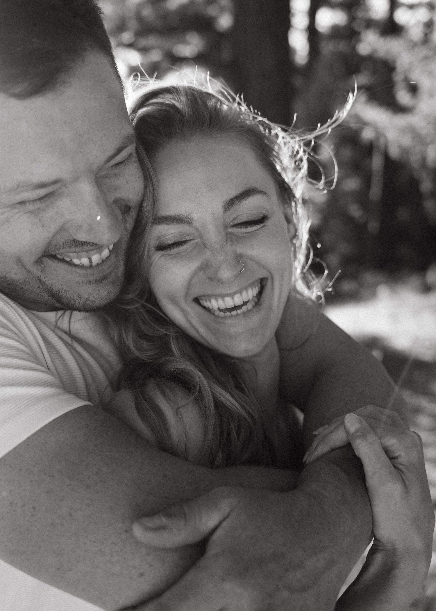 Couples photoshoot at an Adelaide forest at sunset, golden hour.