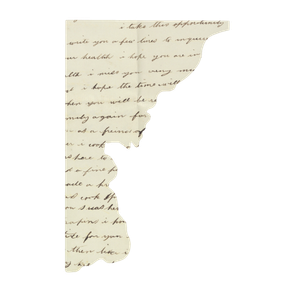 Antique handwritten letter fragment on aged paper with cursive script, partial text visible on torn vintage correspondence.