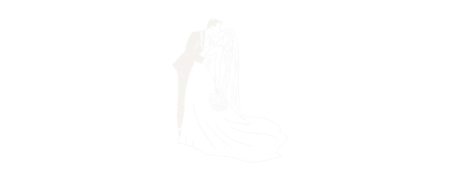 Faint white line drawing of a robed figure on a white background.