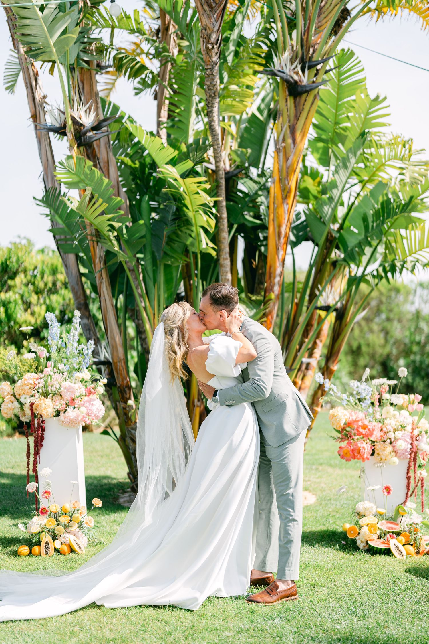 romantic wedding couple portrait
