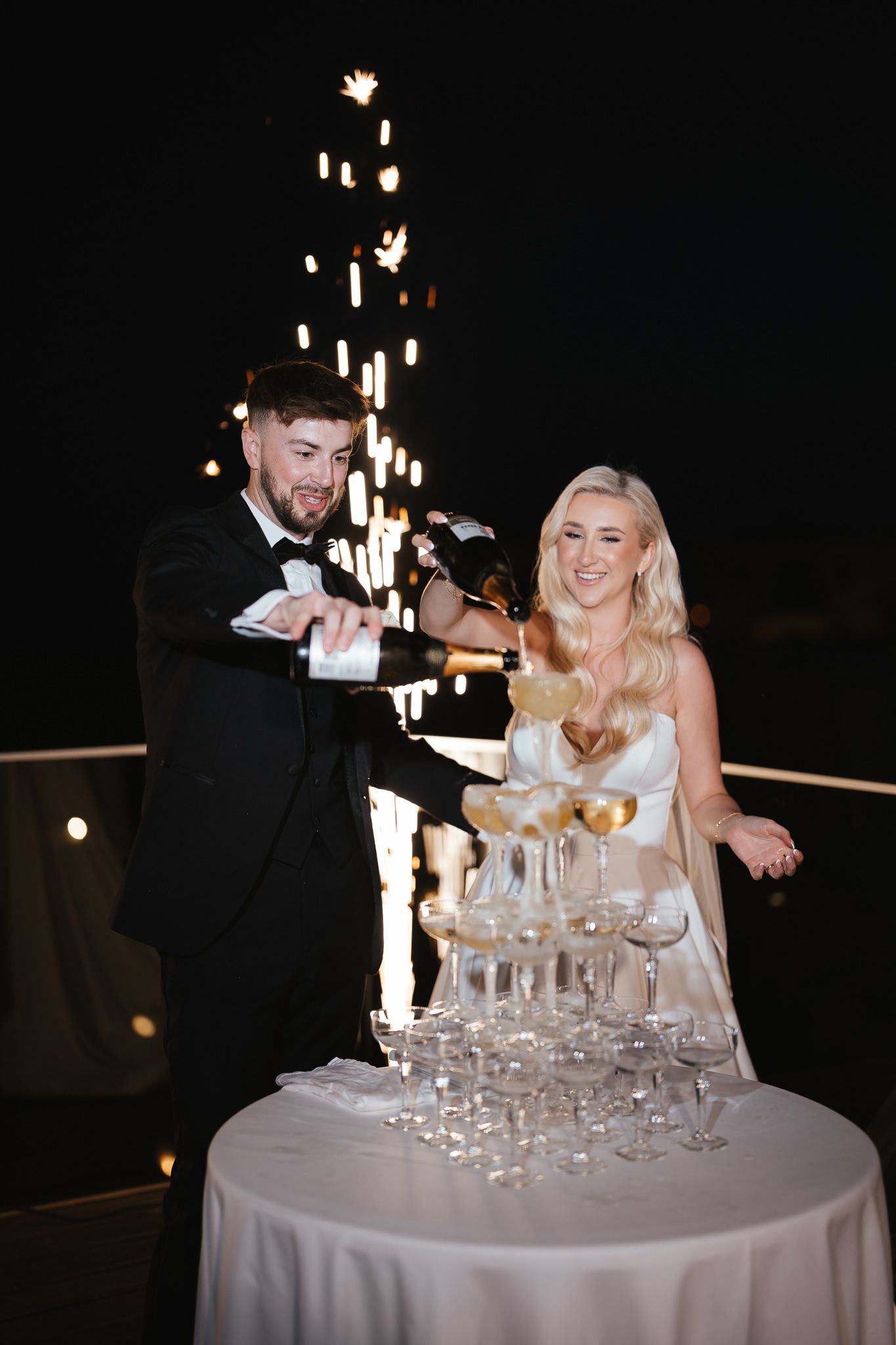 wedding champagne tower