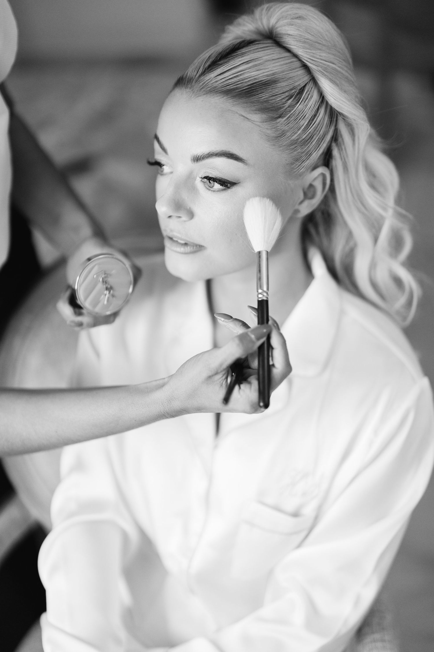 bride walking wedding venue portrait
