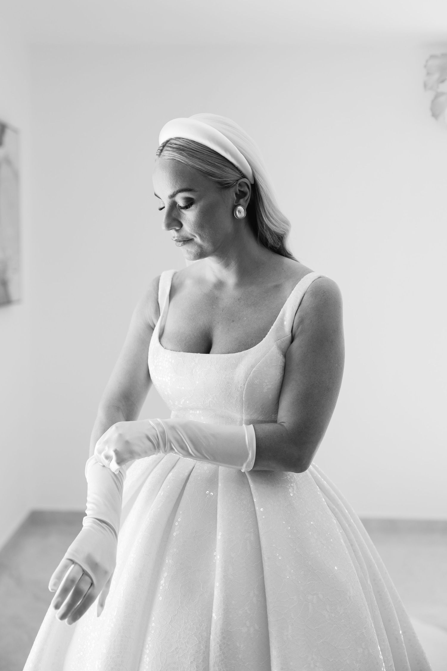 bride elegant portrait wedding morning